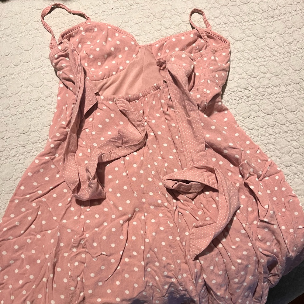 American eagle pink polkadot  dress